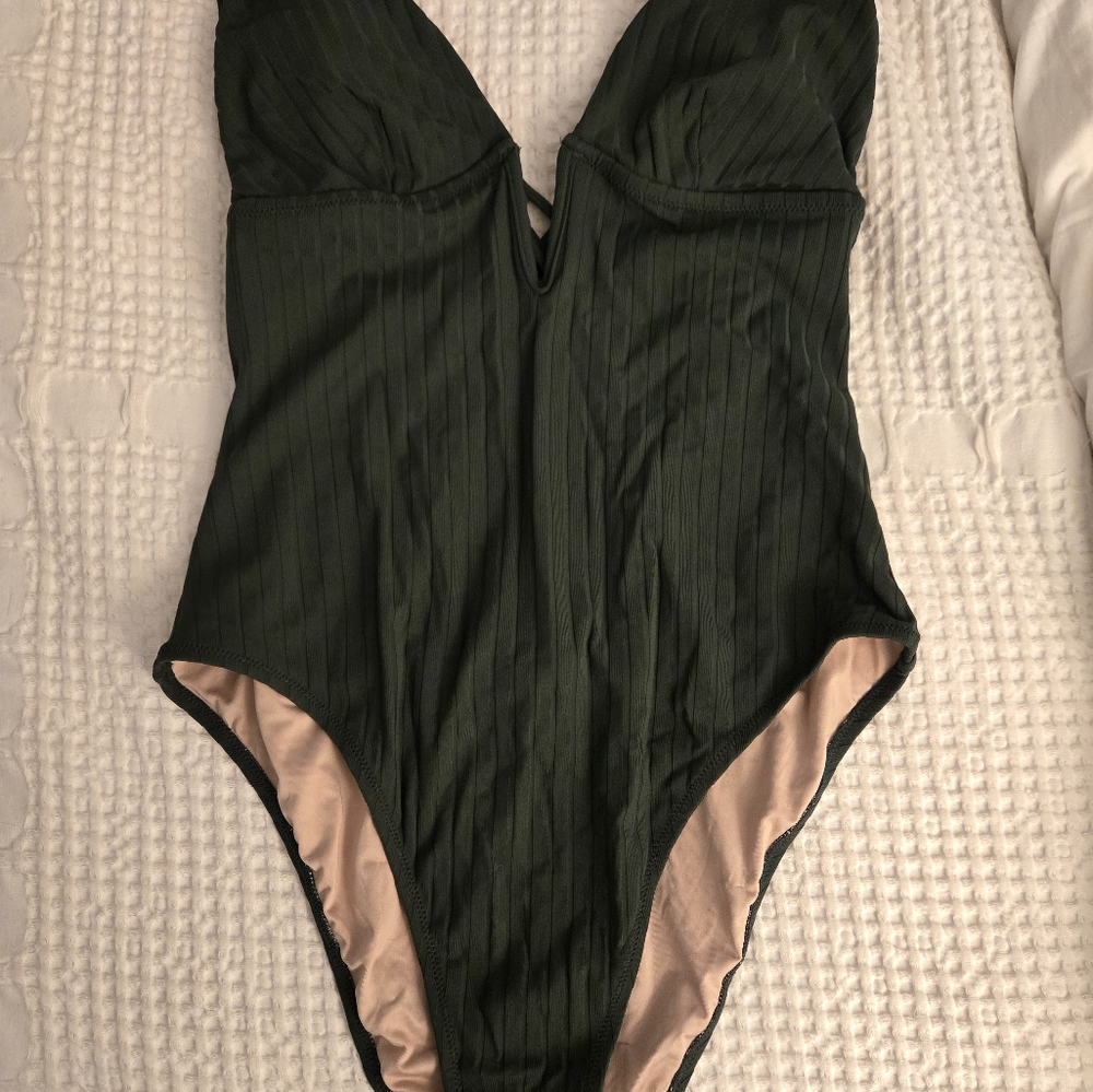 Shade & Shore Dark Green One Piece Swimsuit